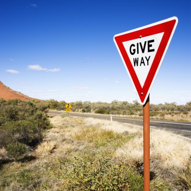 Sign reading Give Way clipart