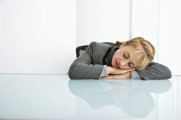 Businesswoman sleeping. — Stock Photo, Image