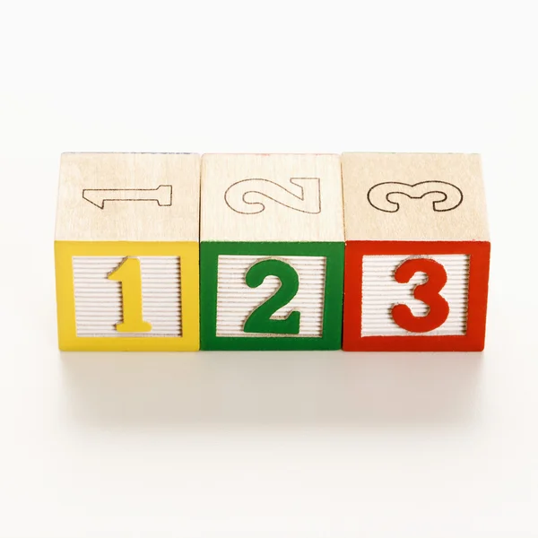 번호가 매겨진된 장난감 블록. — 스톡 사진