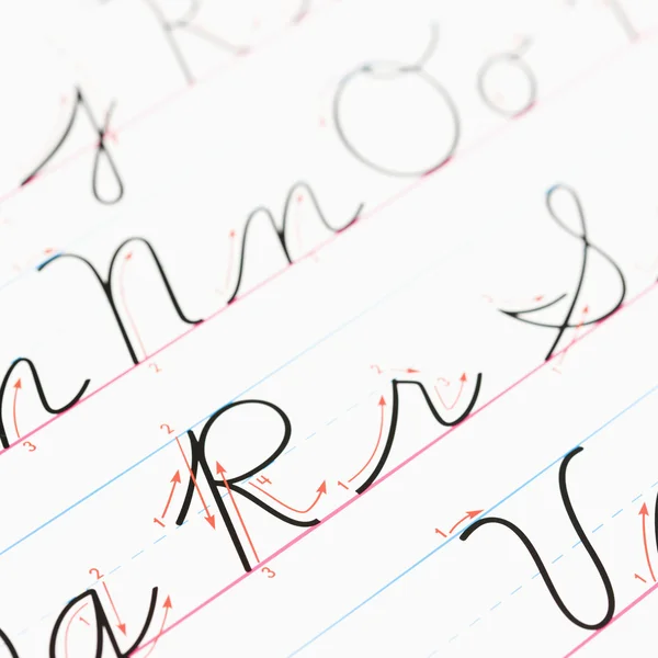 Prática caligrafia . — Fotografia de Stock
