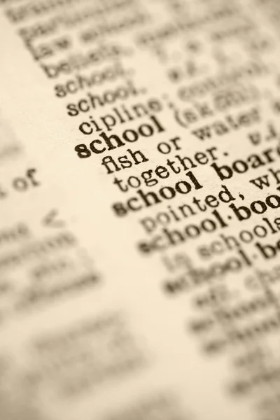 Schule im Wörterbuch — Stockfoto