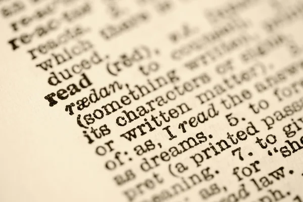 Dictionary entry for read. — Stock Photo, Image