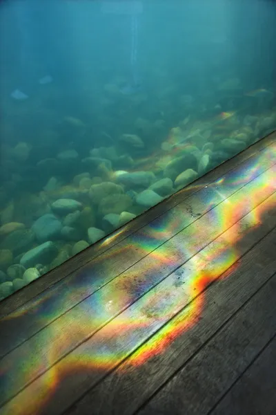 Regenbogenprisma und Aquarium — Stockfoto