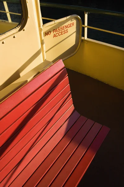 Bench on ferryboat. — Stock Photo, Image
