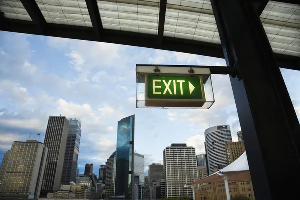 Exit sign, Sydney, Australia. — Stock Photo, Image