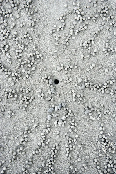 Stenar och hål i sanden. — Stockfoto