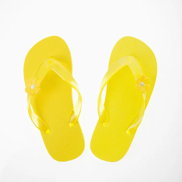 Sárga flip papucs. — Stock Fotó