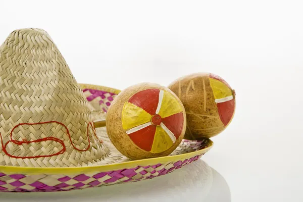 Maracas and sombrero. — Stock Photo, Image