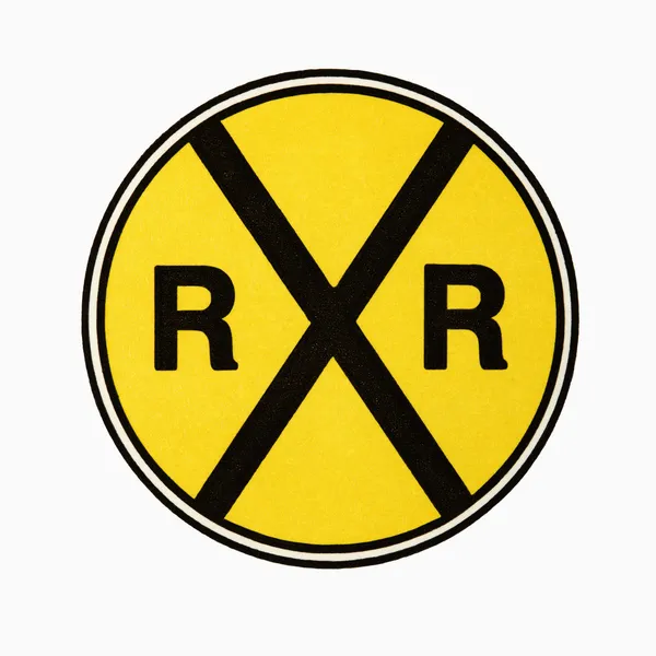 stock image Railroad crossing sign.