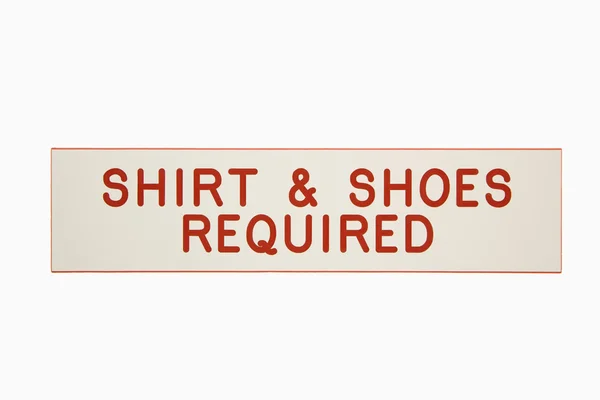 Shirt and shoes required. — Stock Photo, Image