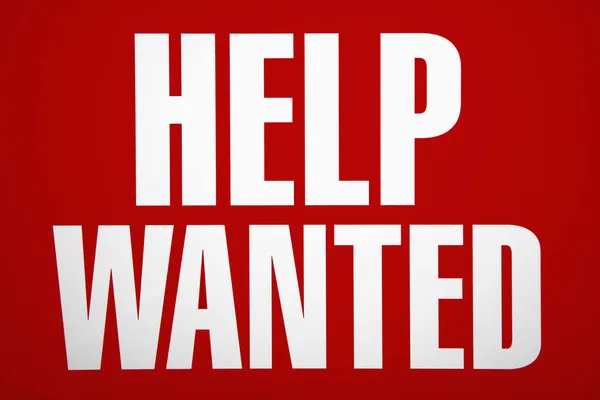 Help wanted sign. — Stock Photo, Image