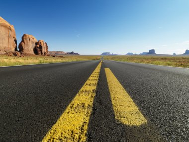 Open desert road. clipart