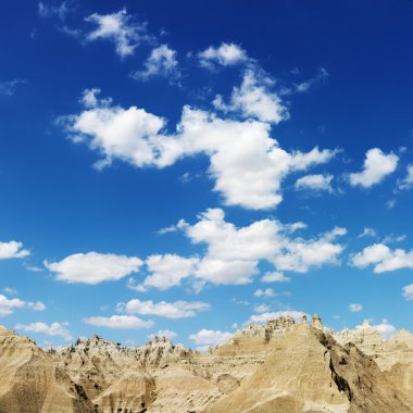 Mountains and Blue Sky in the South Dakota Badlands clipart