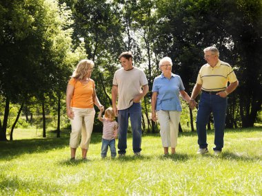 Family in park. clipart