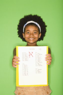 Girl with good grade. clipart