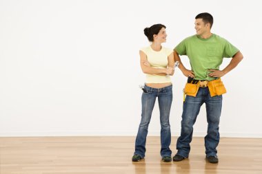 Couple with tools. clipart