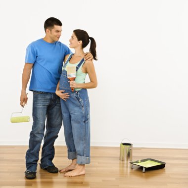 Pregnant couple. clipart