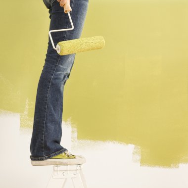 Woman painting. clipart