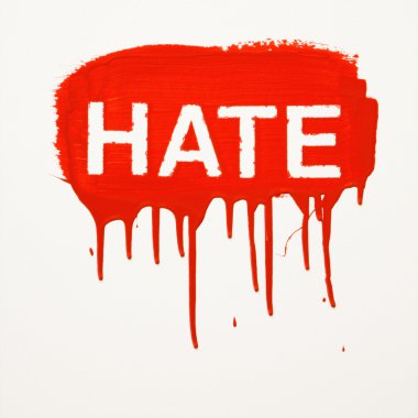 Hate painted on wall. clipart