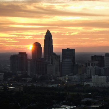 Charlotte, NC skyline. clipart