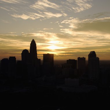 Sunset in Charlotte, NC. clipart