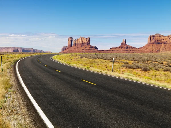 Desert mesa and road. — Stock Photo, Image