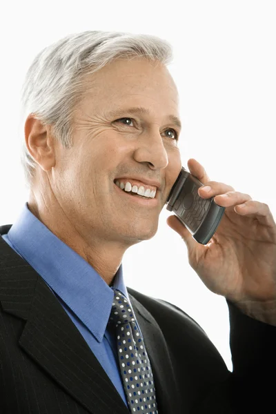 携帯電話上のビジネスマン. — ストック写真