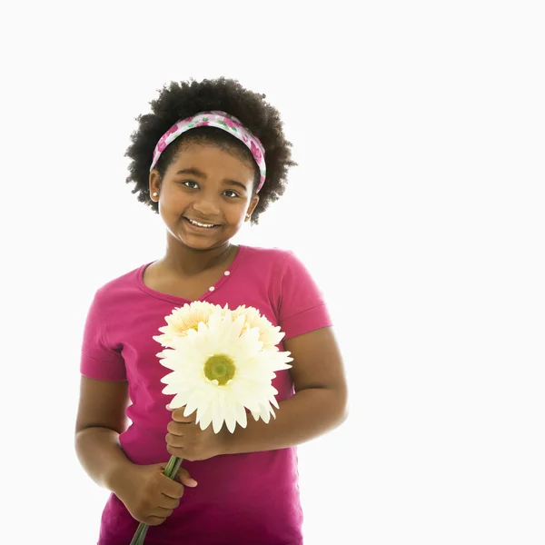 Κορίτσι με λουλούδια. — Φωτογραφία Αρχείου