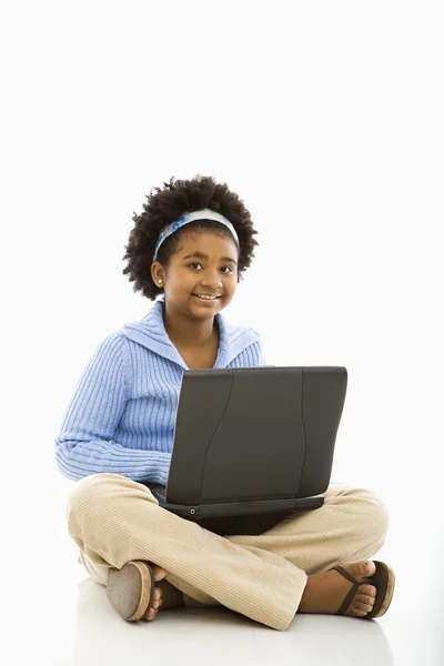 stock image Girl on laptop.