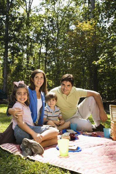 Счастливый семейный пикник. — стоковое фото