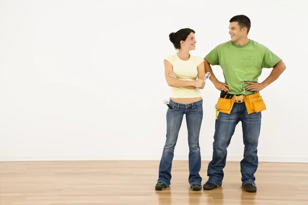 Couple with tools. — Stock Photo, Image