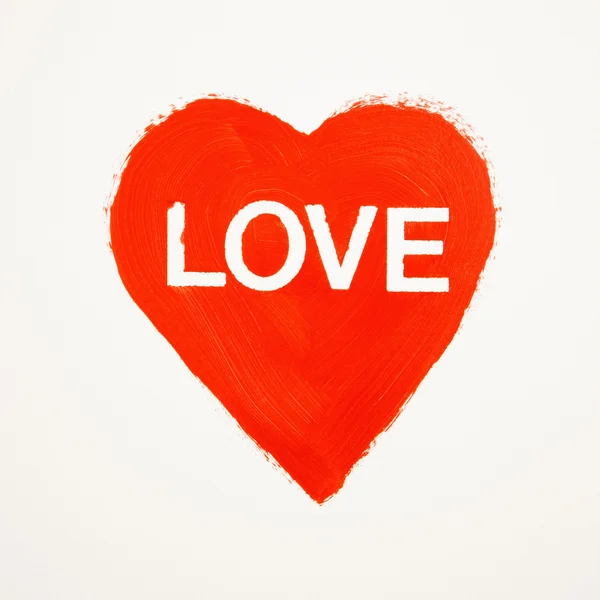 Coração com amor pintado . — Fotografia de Stock