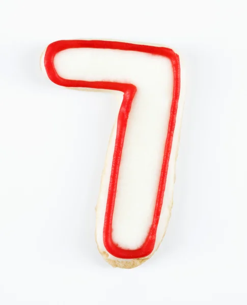 Szám hét cukor cookie-k. — Stock Fotó