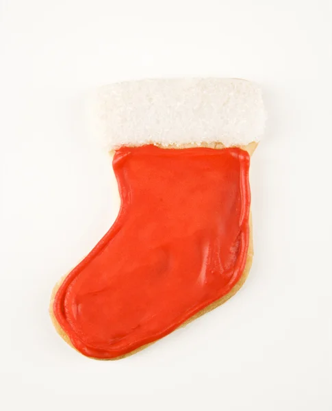 Pończochy Christmas cookie. — Zdjęcie stockowe