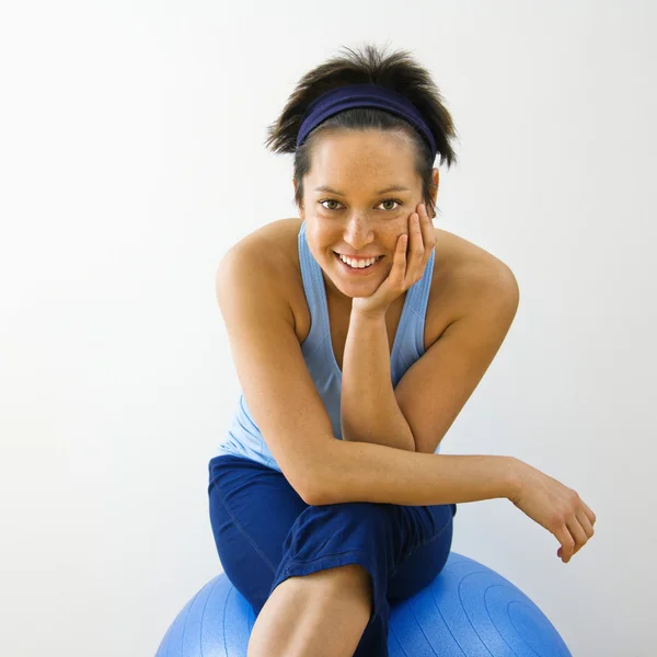 Mujer Smiling Fitness —  Fotos de Stock