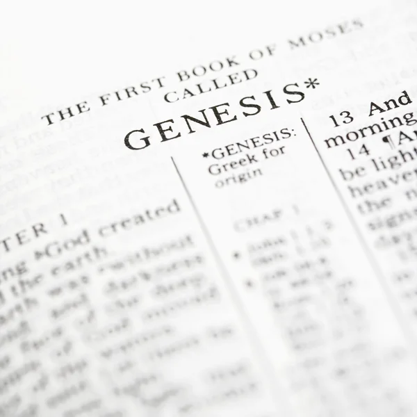 Génesis en la Biblia . Fotos de stock libres de derechos