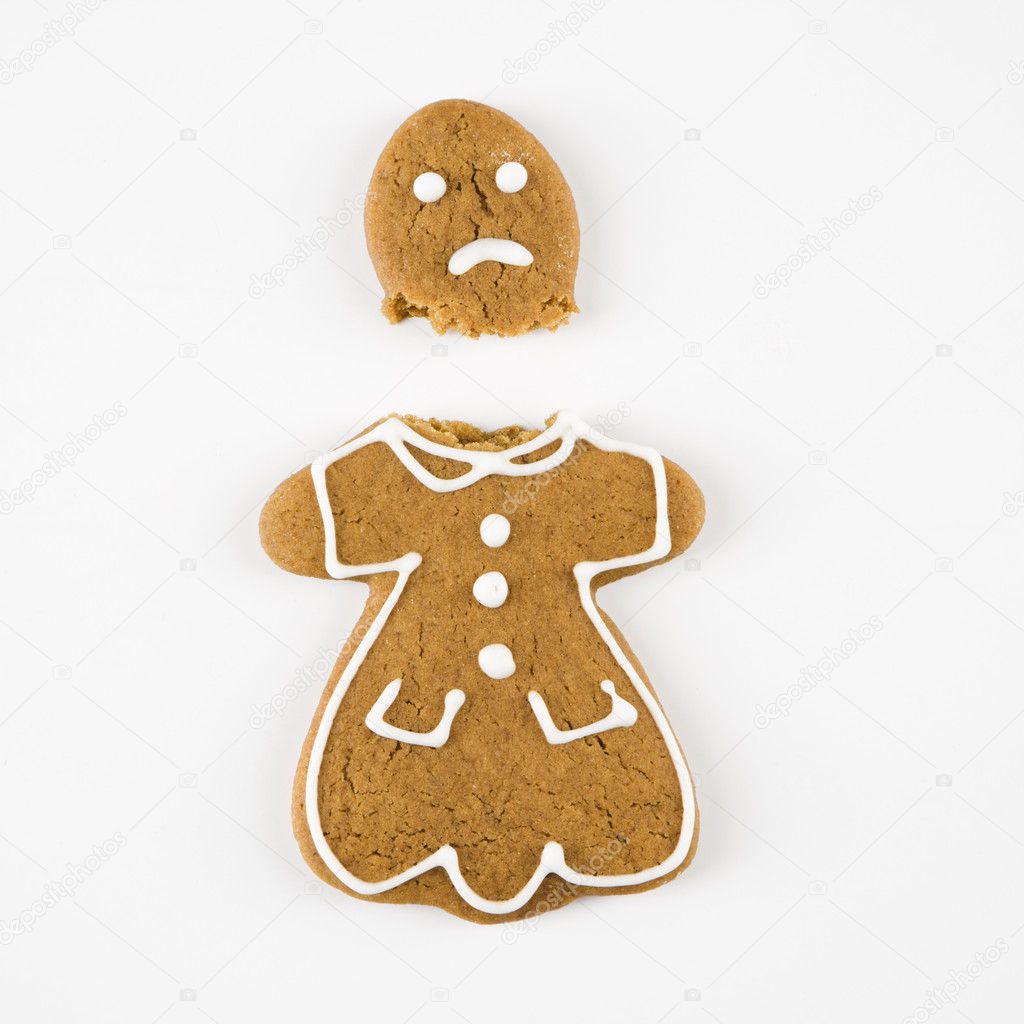 Broken gingerbread cookie.