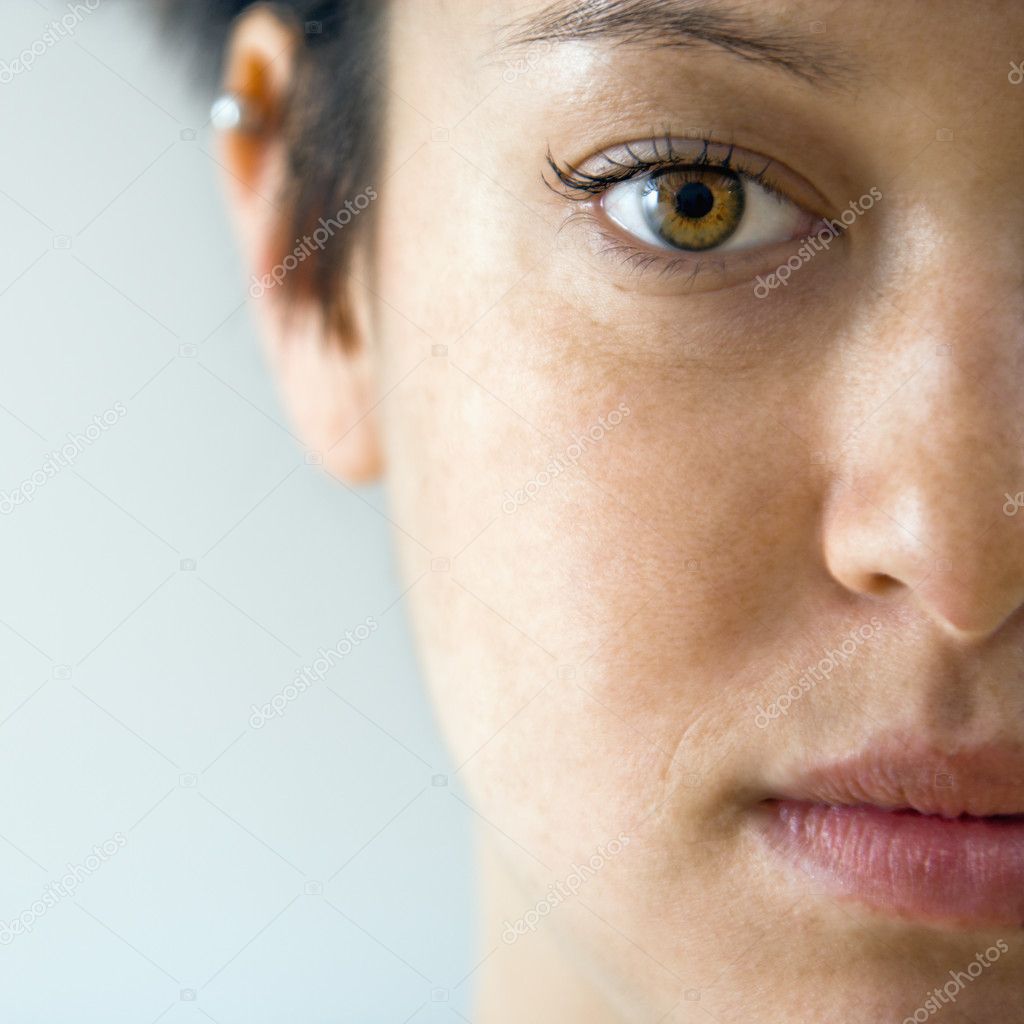 Woman face close up