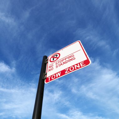 Tow zone street sign. clipart