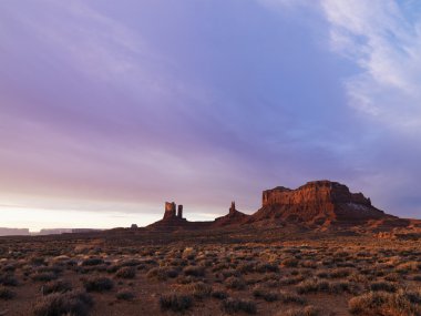 Monument Valley at dusk. clipart