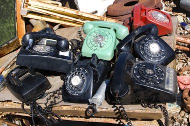 Old rotary phones. clipart