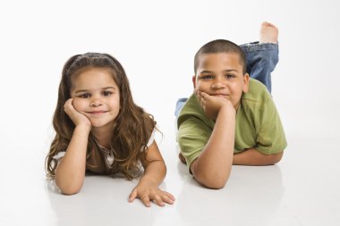 Brother and sister portrait. clipart