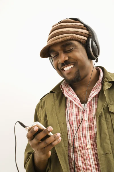 Man with mp3 player. — Stock Photo, Image