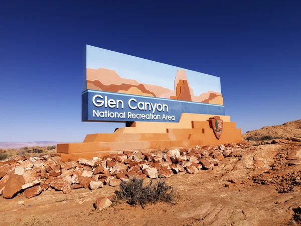 Glen canyon εθνική αναψυχής σημάδι — Φωτογραφία Αρχείου