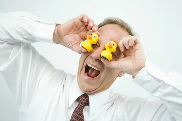 Businessman being funny — Stock Photo, Image