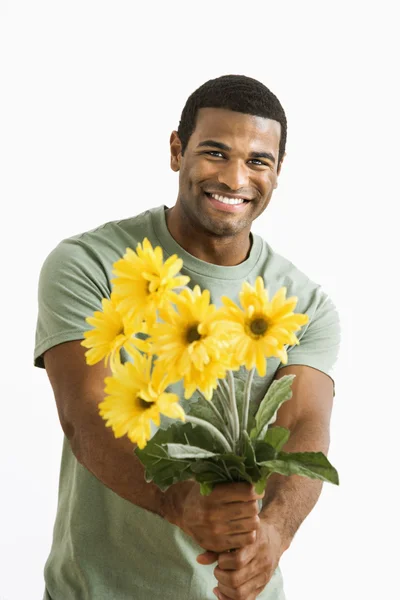 Man with bouquet. — Stock Photo, Image