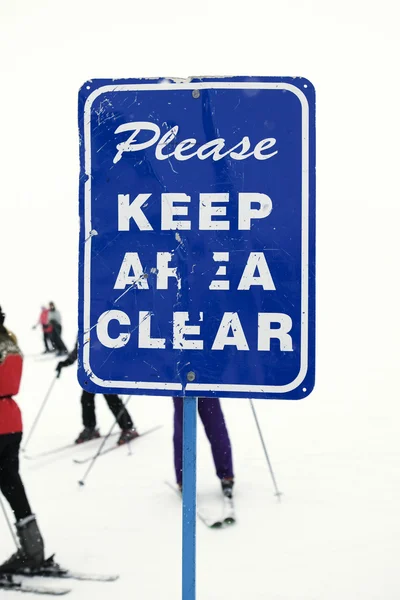 Signe d'avertissement ski . — Photo