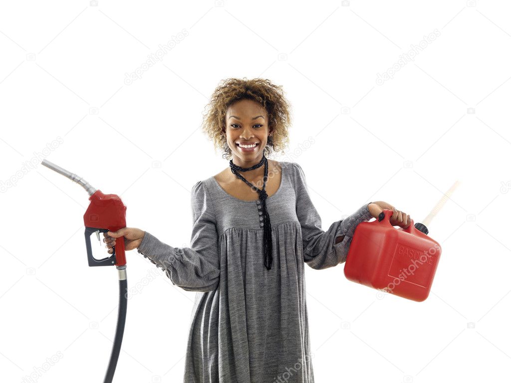 Woman with gasoline