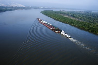Barge on Mississippi. clipart