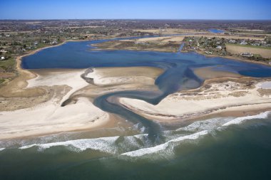 Beach and ocean inlet. clipart